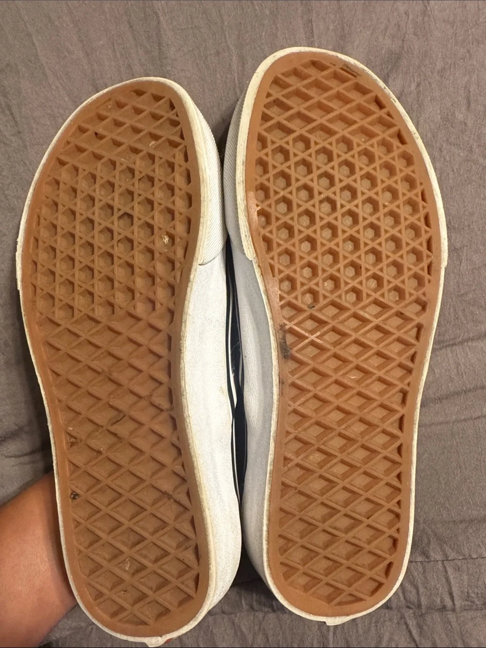 Vans Slip-On Canvas Sneakers - Gray/White Trim